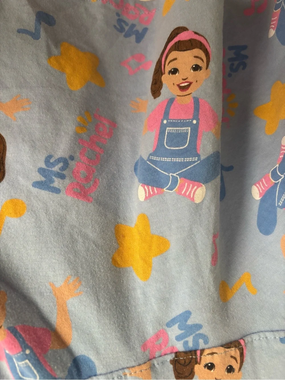 Ms. Rachel Light Blue Pink Brown Yellow Kids Dress